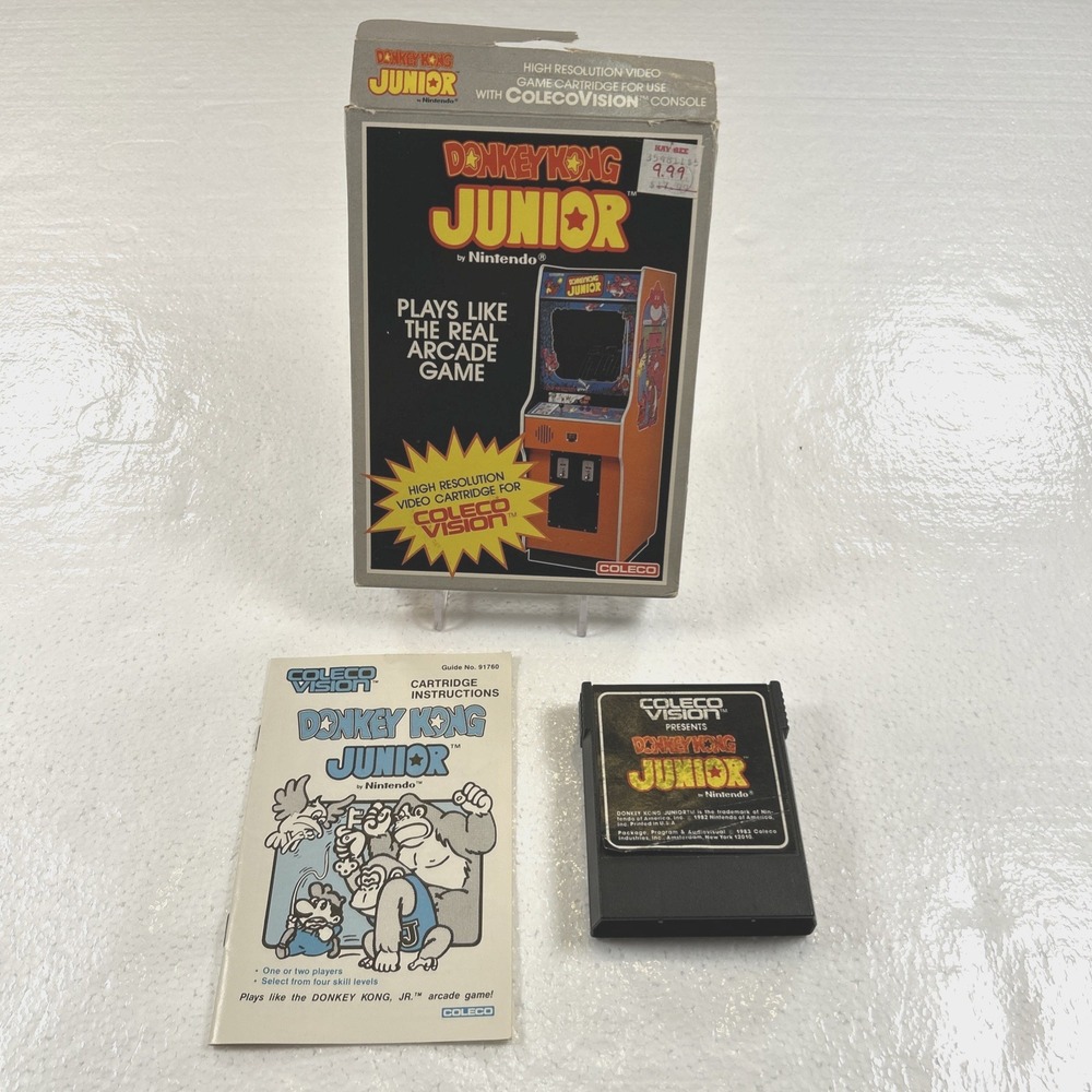 Vintage Donkey Kong Jr. ColecoVision Complete in Box Game-Tested & Working 80's